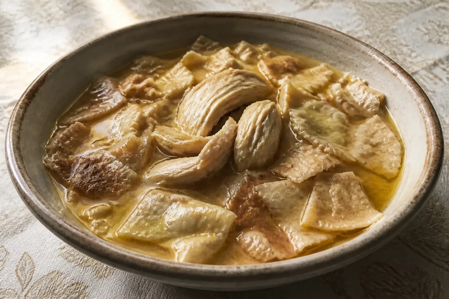 تشريب دجاج بمرق وخبز